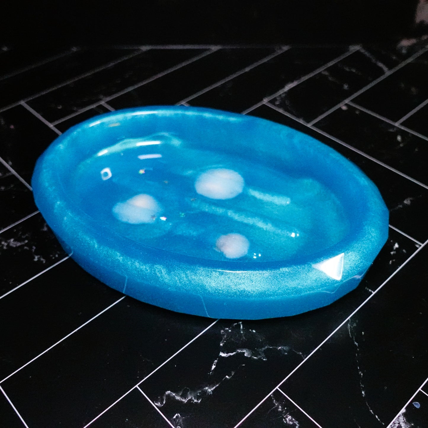 Blue Seashell Handcrafted Resin Soap Dish